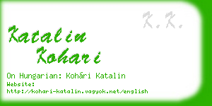 katalin kohari business card