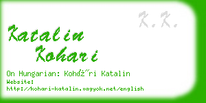 katalin kohari business card